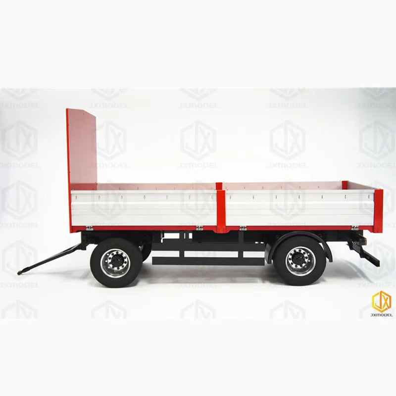 Unpainted JXModel metal 2-axle Trailer for Tamiya Rc Truck Tipper