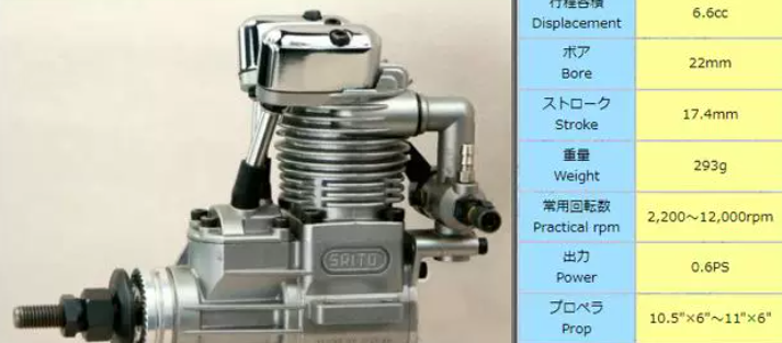 SAITO FA-40A Engine Four-stroke Engine 6.6cc for Rc Fixed-wing Aircraft