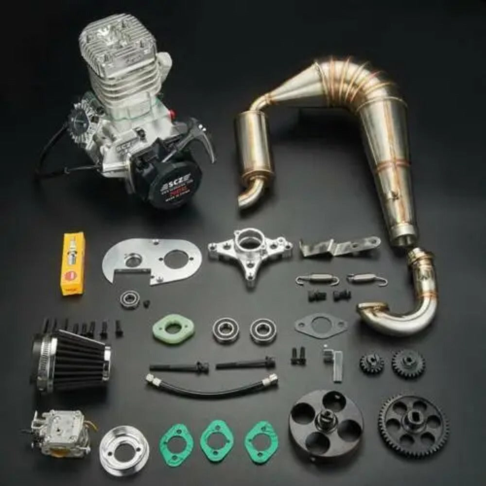 SCZ 70CC Gasoline ENGINE with Powerful Pipe WJ71 for 1/5 HPI KM Rovan Baja 5b 5T 5SC Rc Gasoline Car
