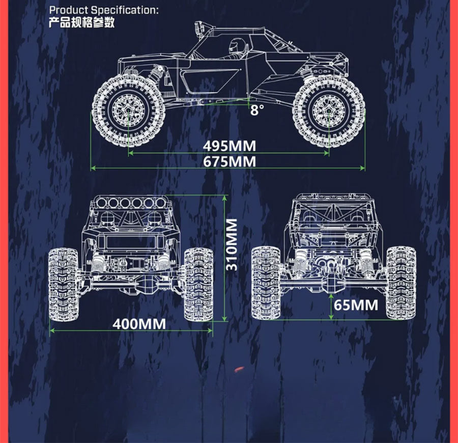 YIKONG YK4061 1/6 Lcg ROCK SLIDE RC Car Rtr