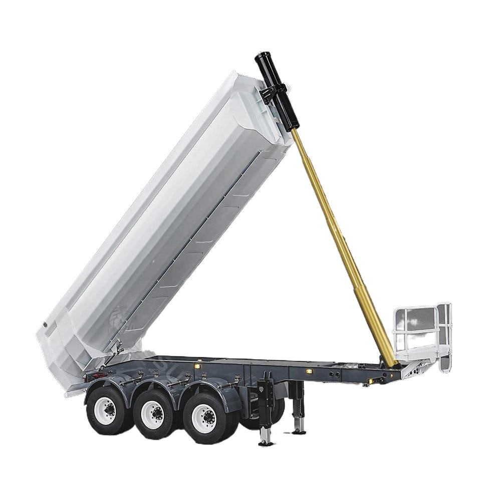 LESU 1/14 Hydraulic Lifting Three-axis U-bucket Metal Bucket Semi-trailer Unloading Trailer LS-A0045 LS-A0069