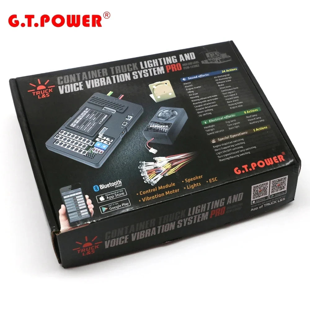 G.T.POWER Lighting and Voice Vibration System for 1/14 Tamiya Rc Container Truck