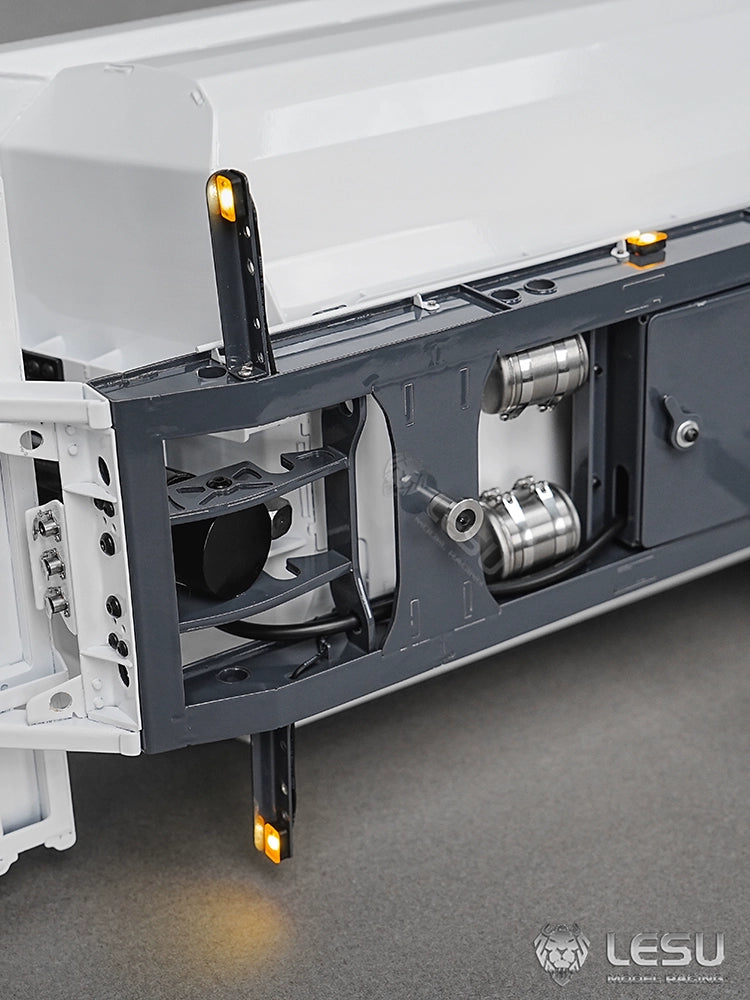 LESU 1/14 Hydraulic Lifting Three-axis U-bucket Metal Bucket Semi-trailer Unloading Trailer LS-A0045 LS-A0069