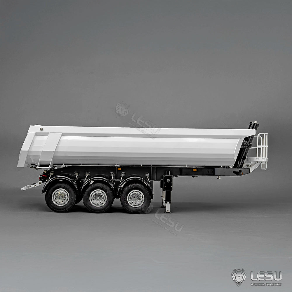 LESU 1/14 Hydraulic Lifting Three-axis U-bucket Metal Bucket Semi-trailer Unloading Trailer LS-A0045 LS-A0069
