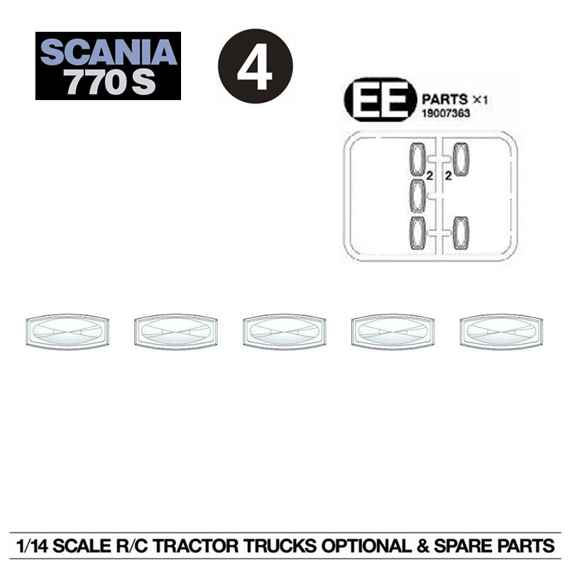 1/14 TAMIYA 770S 56368 Rc Tractor Transparent Plastic Lamp
