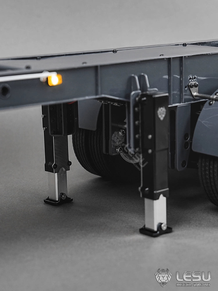LESU 1/14 Hydraulic Lifting Three-axis U-bucket Metal Bucket Semi-trailer Unloading Trailer LS-A0045 LS-A0069