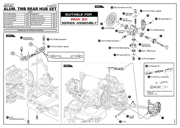 MST FRX MRX RMX EX 1/10 RC drift car Aluminum alloy TMB rear wheel seat set Metal wheel cup op part 210719R BK