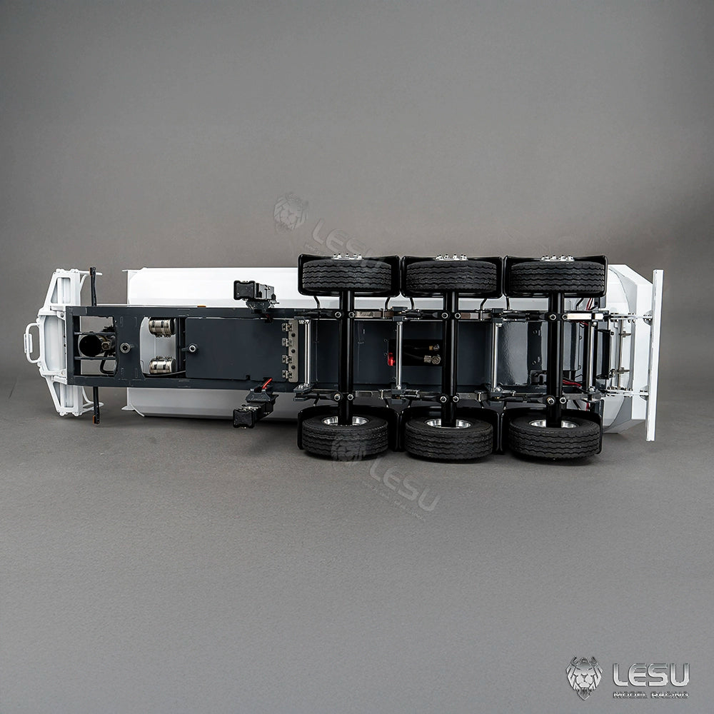 LESU 1/14 Hydraulic Lifting Three-axis U-bucket Metal Bucket Semi-trailer Unloading Trailer LS-A0045 LS-A0069