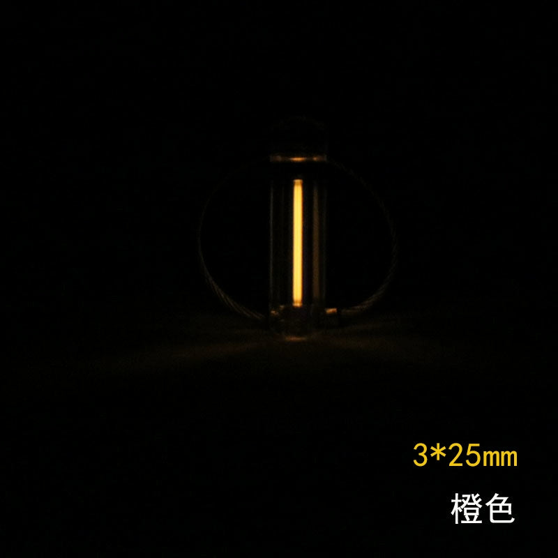 3X25mm Transparent Keychain Tritium Trachea Self-luminous for 25 Years