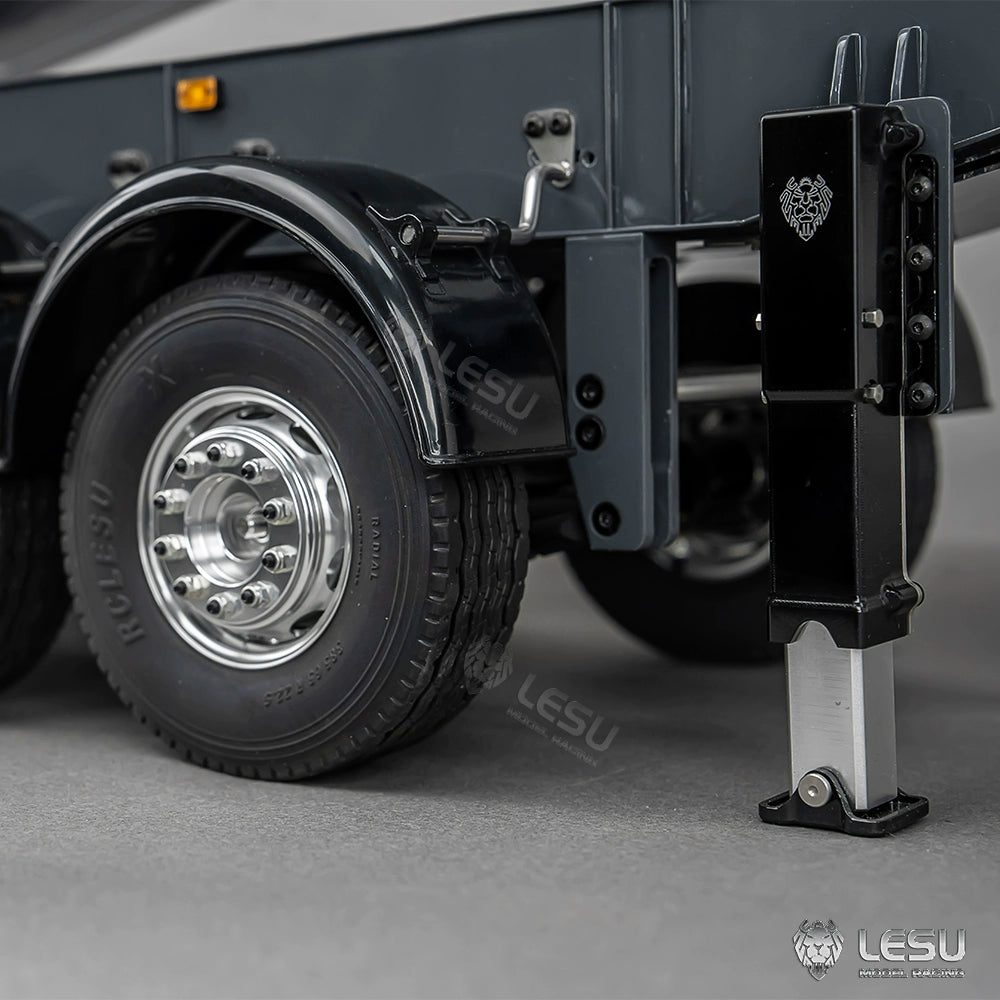 LESU 1/14 Hydraulic Lifting Three-axis U-bucket Metal Bucket Semi-trailer Unloading Trailer LS-A0045 LS-A0069