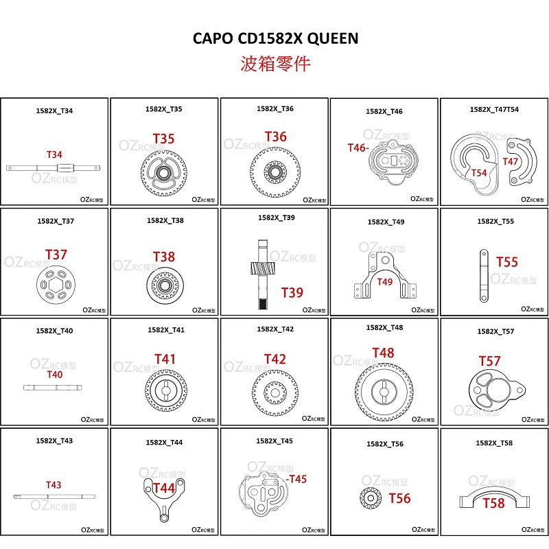 CAPO CD1582X QUEEN Rc Car Gearbox Parts