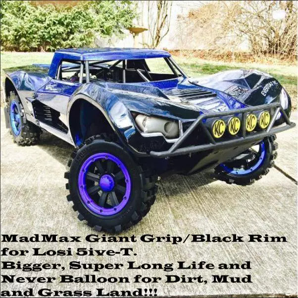 4PCS MadMax Belted Giant Grip Assembled Wheel Tires for Losi ROVAN 5T NSR 1/5 RC CAR