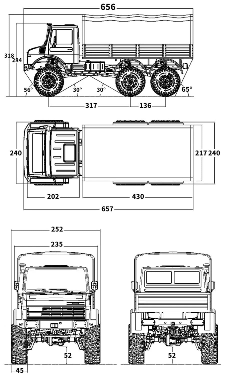 CROSSRC EMO NT6 1/10 Unimog 6X6 RC TRUCK RTR