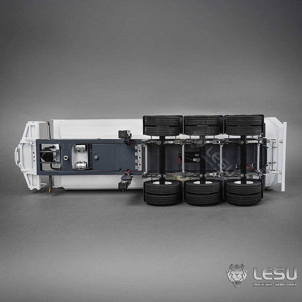 LESU 1/14 Hydraulic Lifting Three-axis U-bucket Metal Bucket Semi-trailer Unloading Trailer LS-A0045 LS-A0069