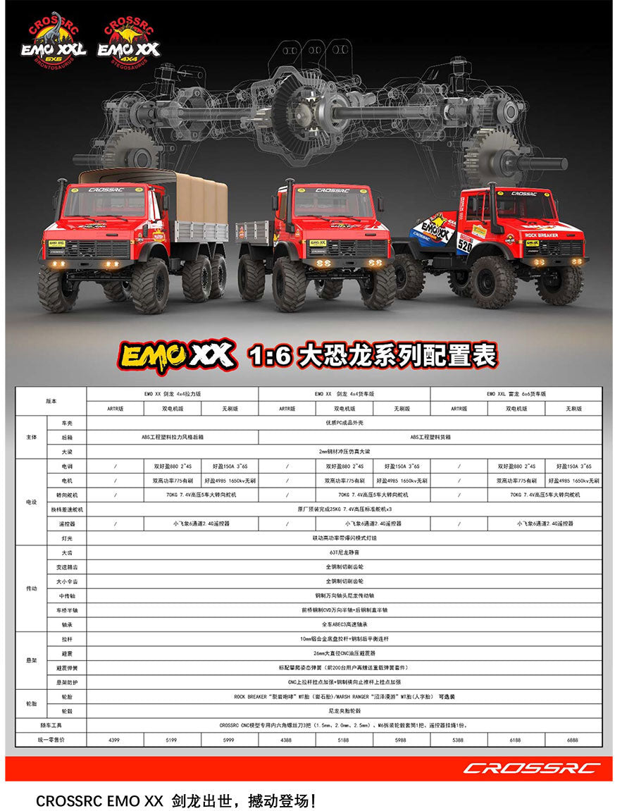 CrossRC EMO XX 1/6 Stegosaurus Rc Car RTR