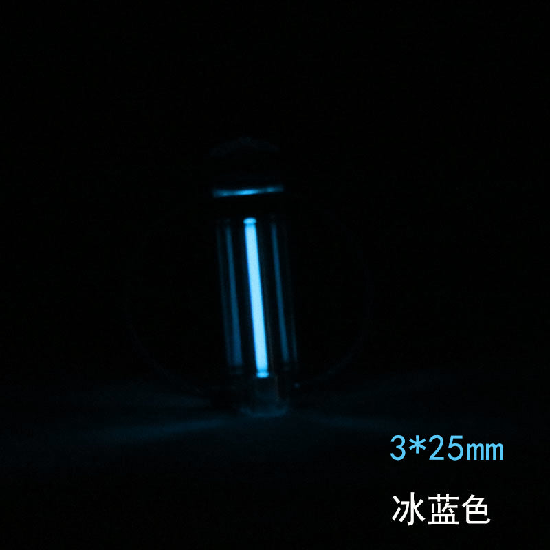 3X25mm Transparent Keychain Tritium Trachea Self-luminous for 25 Years