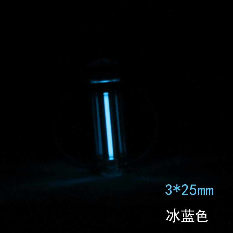 3X25mm Transparent Keychain Tritium Trachea Self-luminous for 25 Years