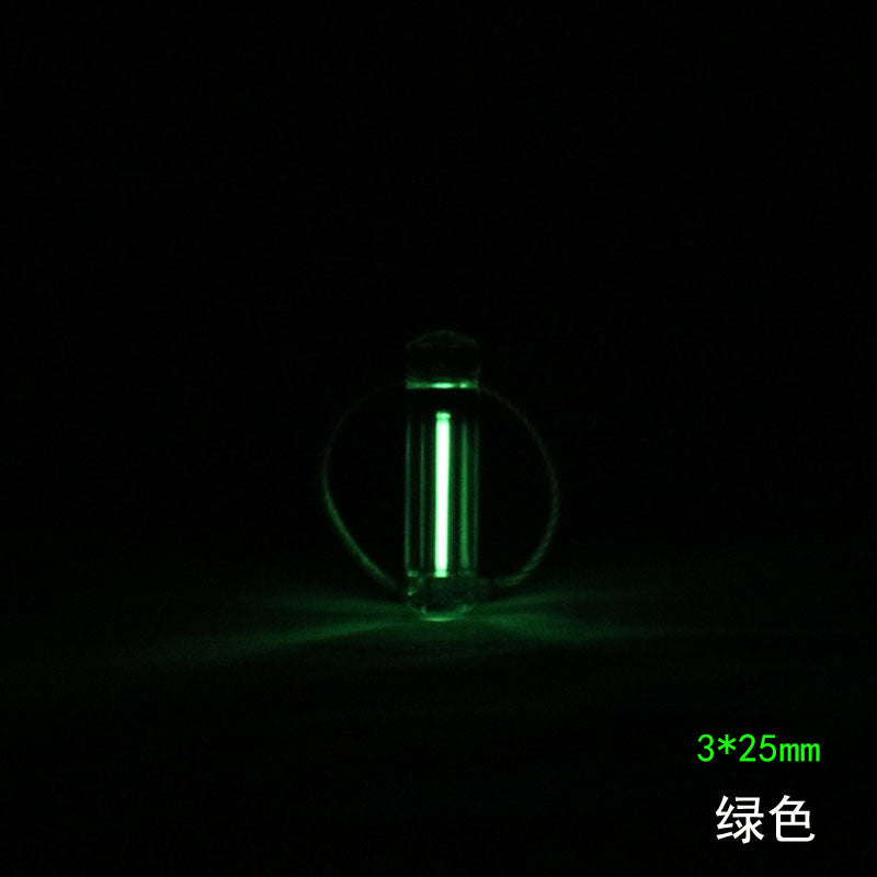 3X25mm Transparent Keychain Tritium Trachea Self-luminous for 25 Years