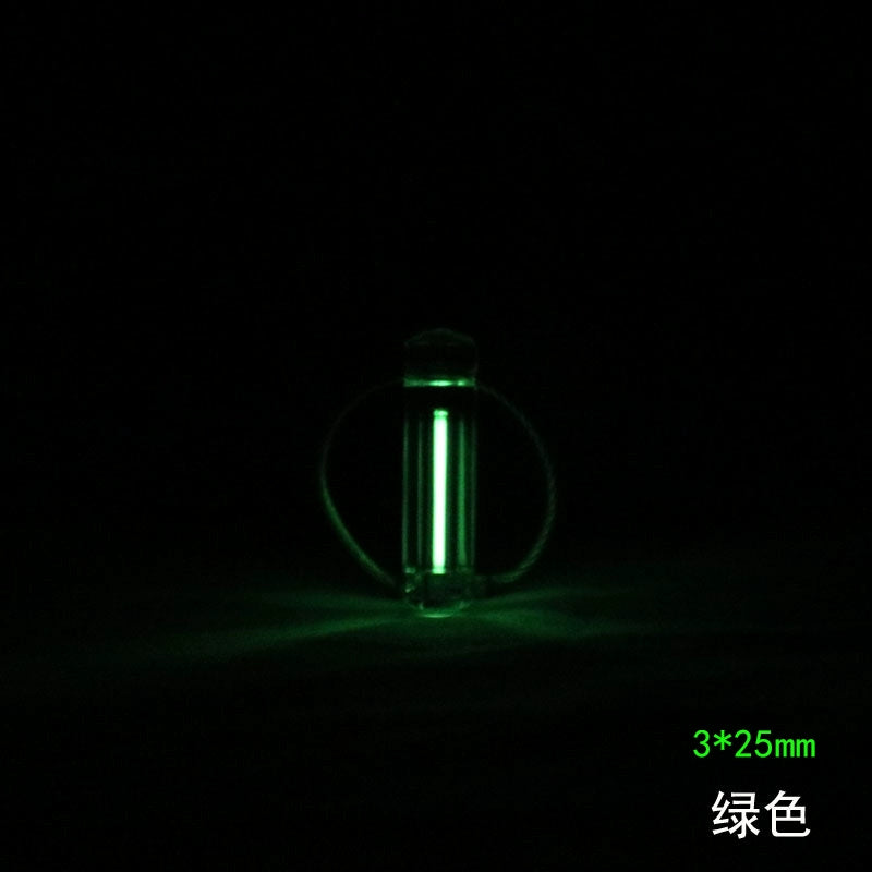 3X25mm Transparent Keychain Tritium Trachea Self-luminous for 25 Years