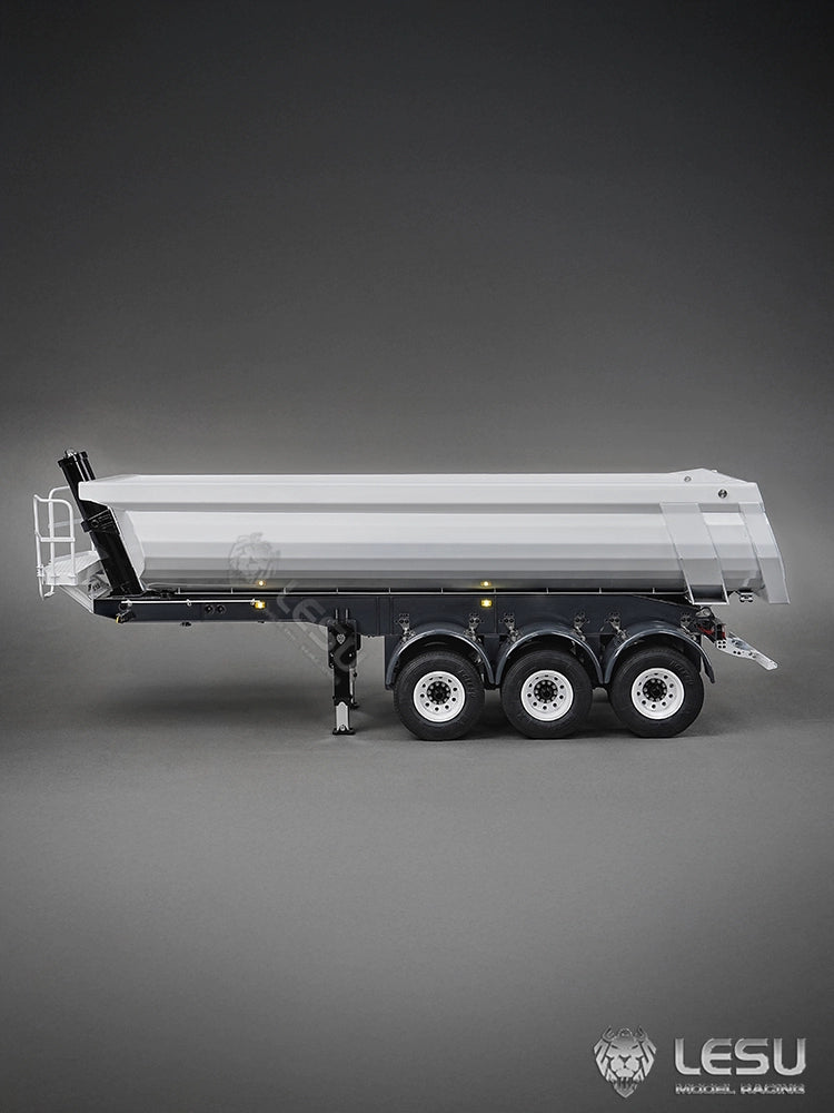 LESU 1/14 Hydraulic Lifting Three-axis U-bucket Metal Bucket Semi-trailer Unloading Trailer LS-A0045 LS-A0069
