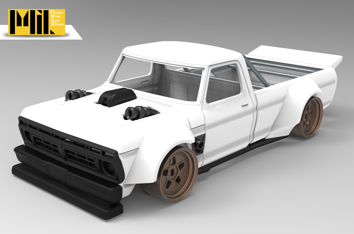 3D Print 1/24 Rc Drift Car HOONITRUCK with Hub 106 Wheelbase