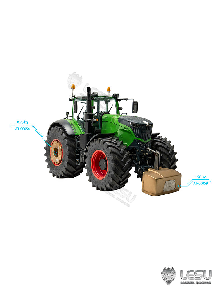 Lesu 1/14 Aoue-1050 rc tractor front and rear brass counterweight AT-C0059-A AT-C0059-B