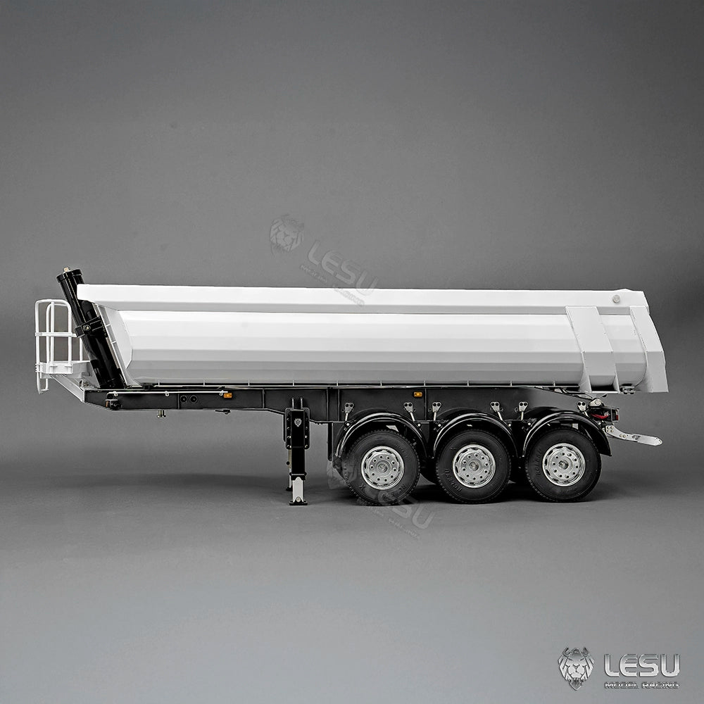LESU 1/14 Hydraulic Lifting Three-axis U-bucket Metal Bucket Semi-trailer Unloading Trailer LS-A0045 LS-A0069