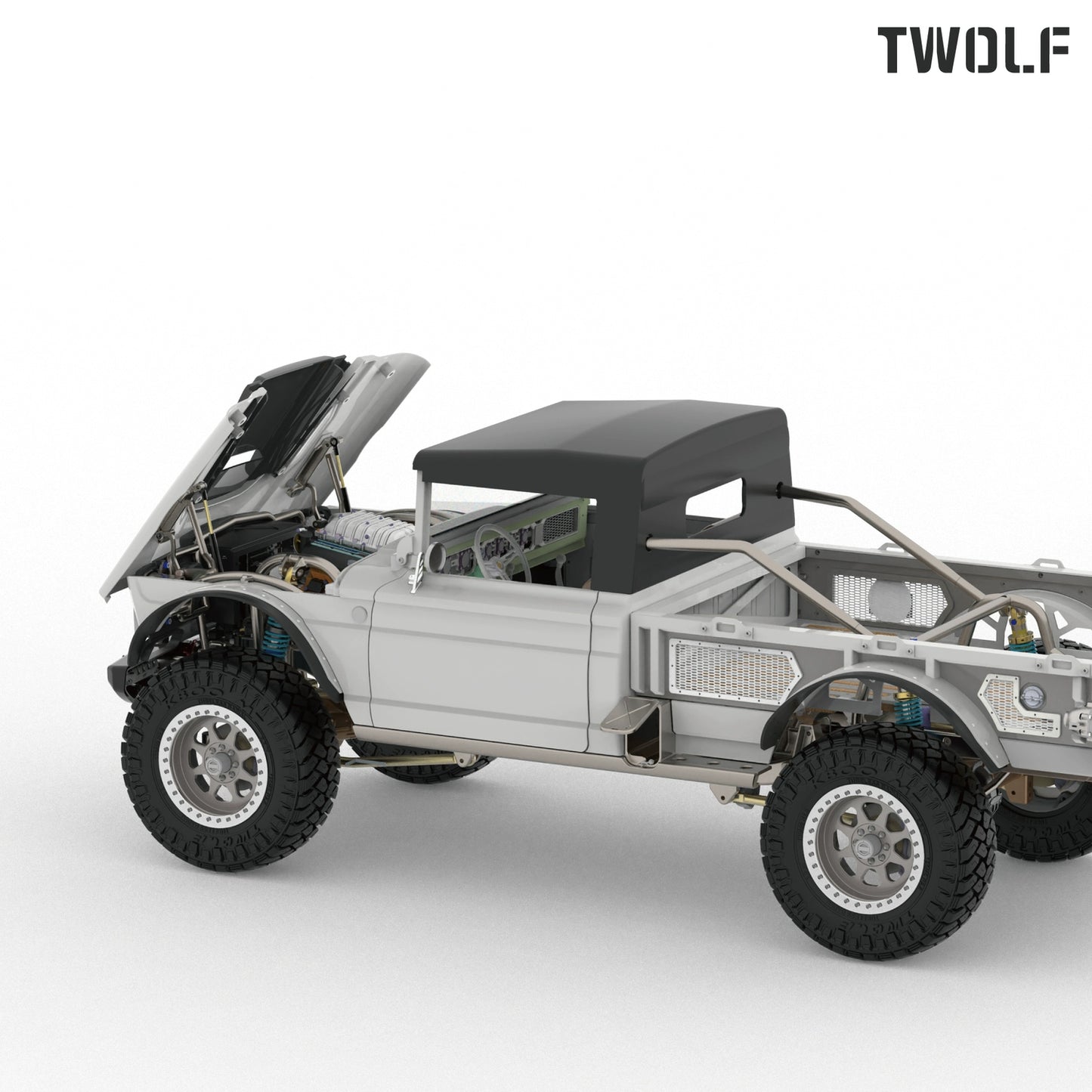 TWOLF M715 1/8 Rc Car Hood Metal Support Rod 2pcs
