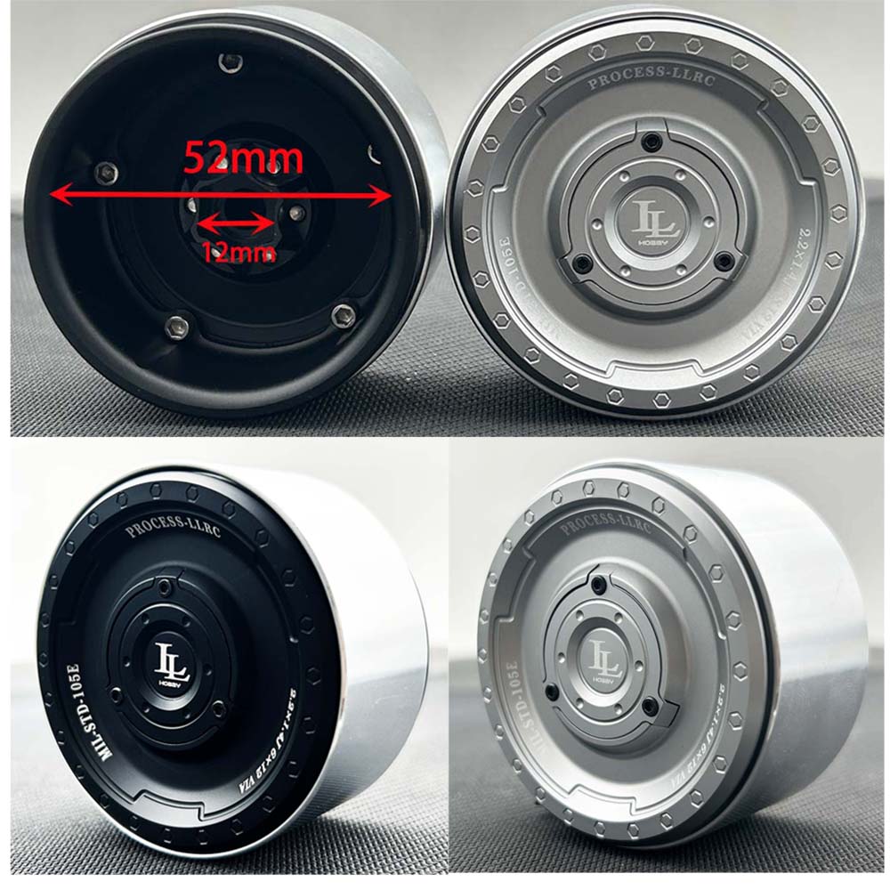 LLRC Heavy Duty CNC 2.2inch metal Wheels for 1/10 TRX4 Yikong KM Tank300 CROSSRC Rc Car