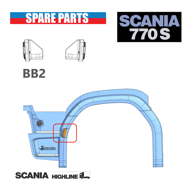 1/14 Tamiya Scania 770S 56368 56371 Rc Tractor Front Eyebrow Light BB2 KZB-02B