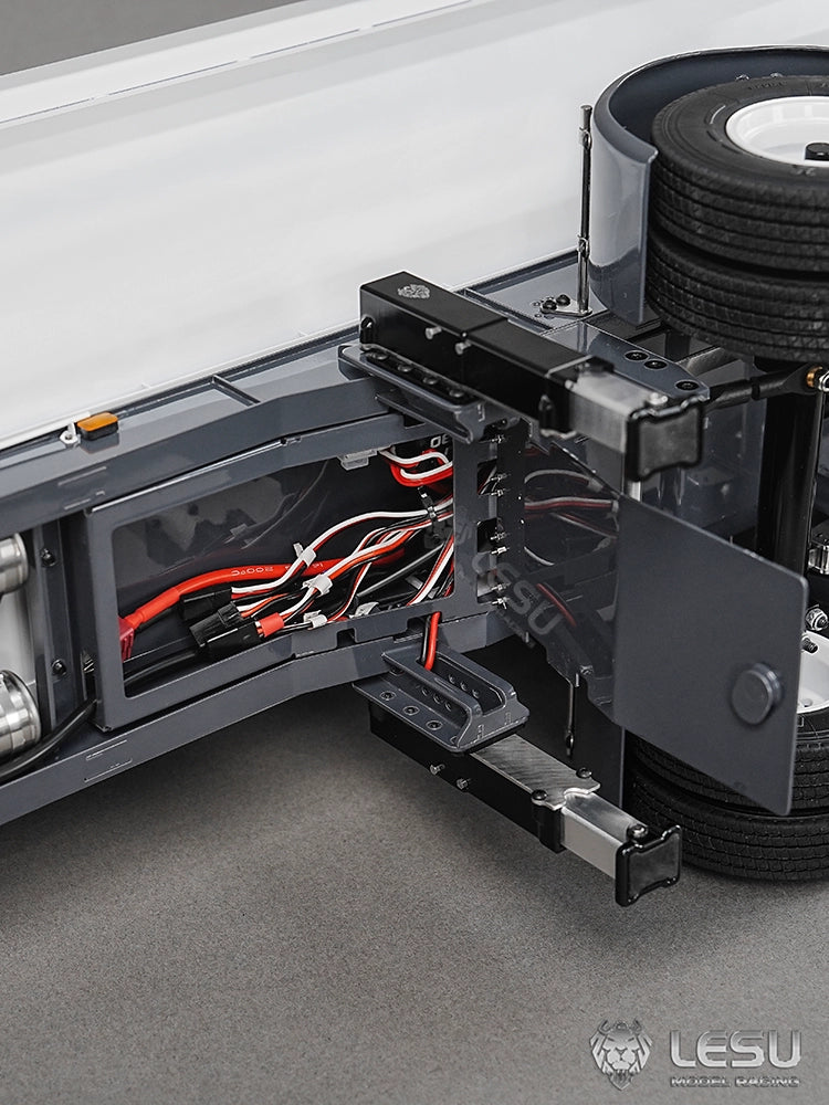 LESU 1/14 Hydraulic Lifting Three-axis U-bucket Metal Bucket Semi-trailer Unloading Trailer LS-A0045 LS-A0069