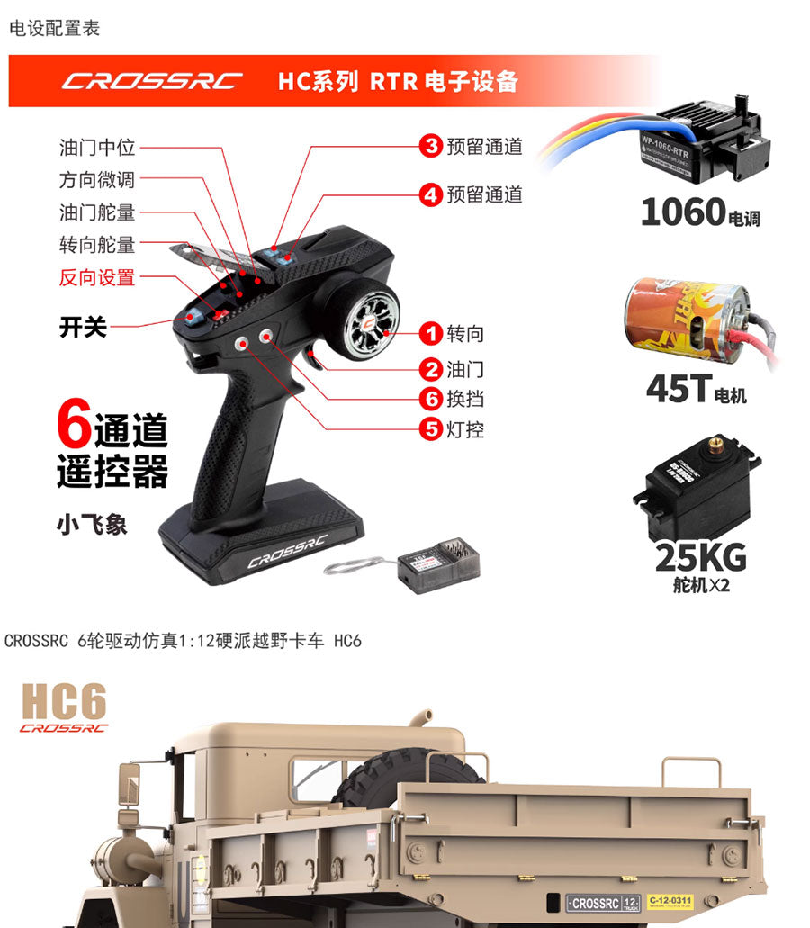 CROSSRC HC6 US M35 RC Climbing Truck RTR