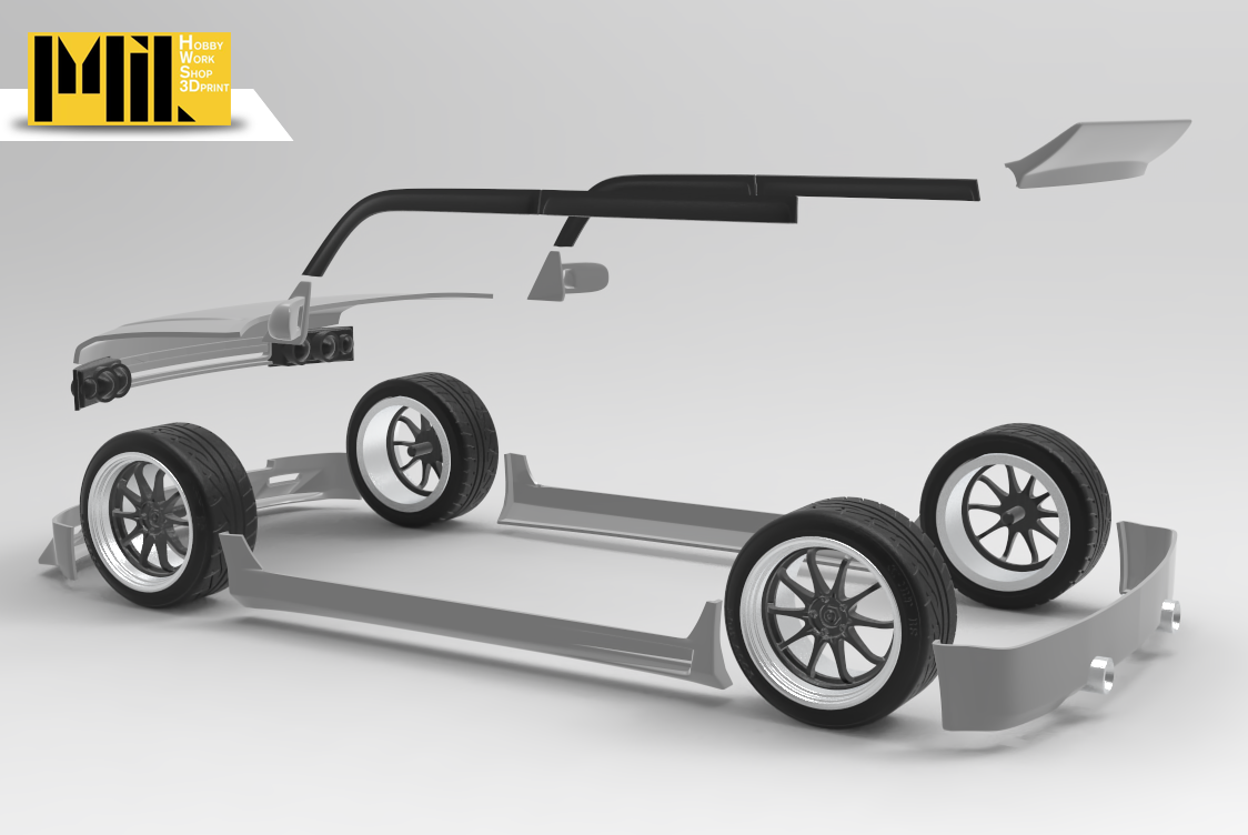 1/24 Fujimi 047393 3d Printing OP Parts