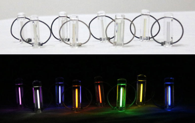 3X25mm Transparent Keychain Tritium Trachea Self-luminous for 25 Years