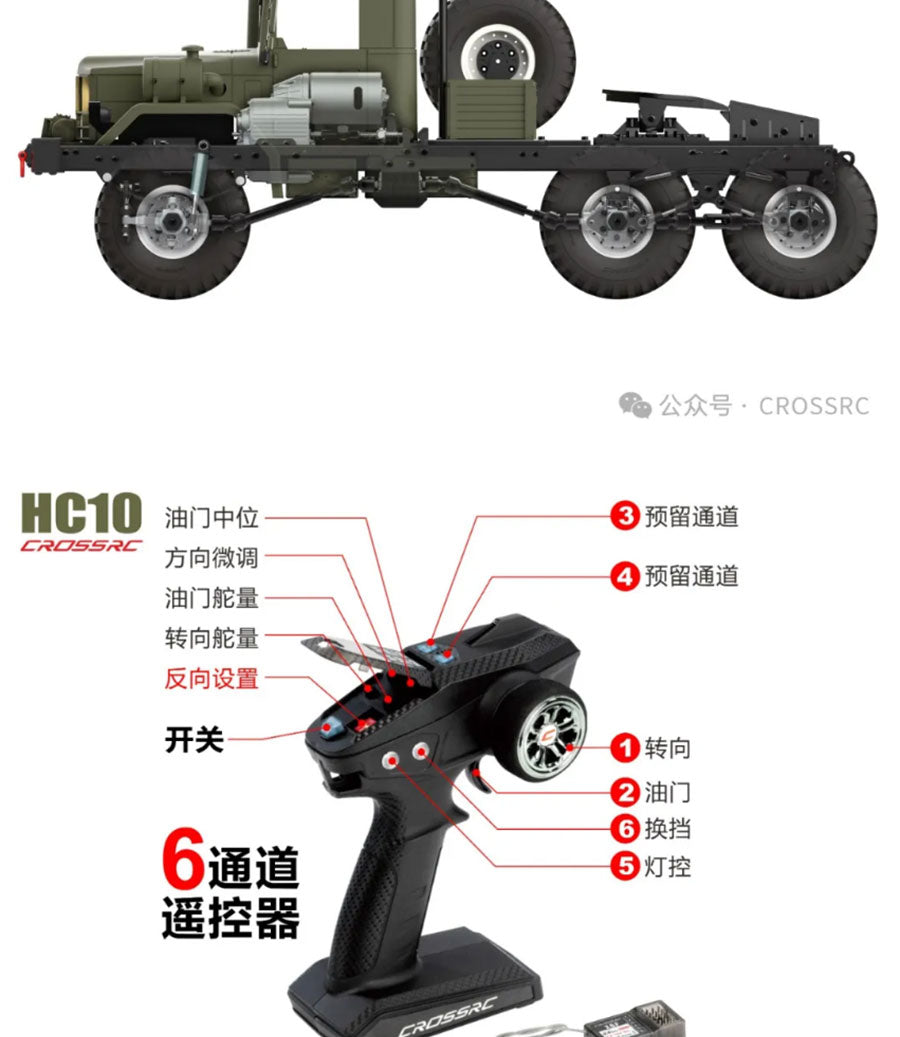 CROSSRC HC10 1/12 6x6 Cross RC Military Truck Kit