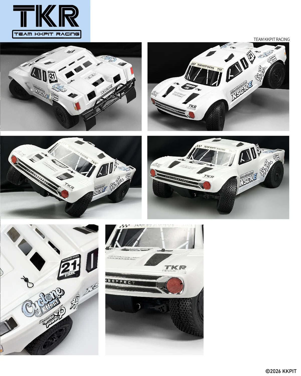 KKPIT-Transparent car shell -1/10 Cyclone Effect SHORT COURSE rc car -71026