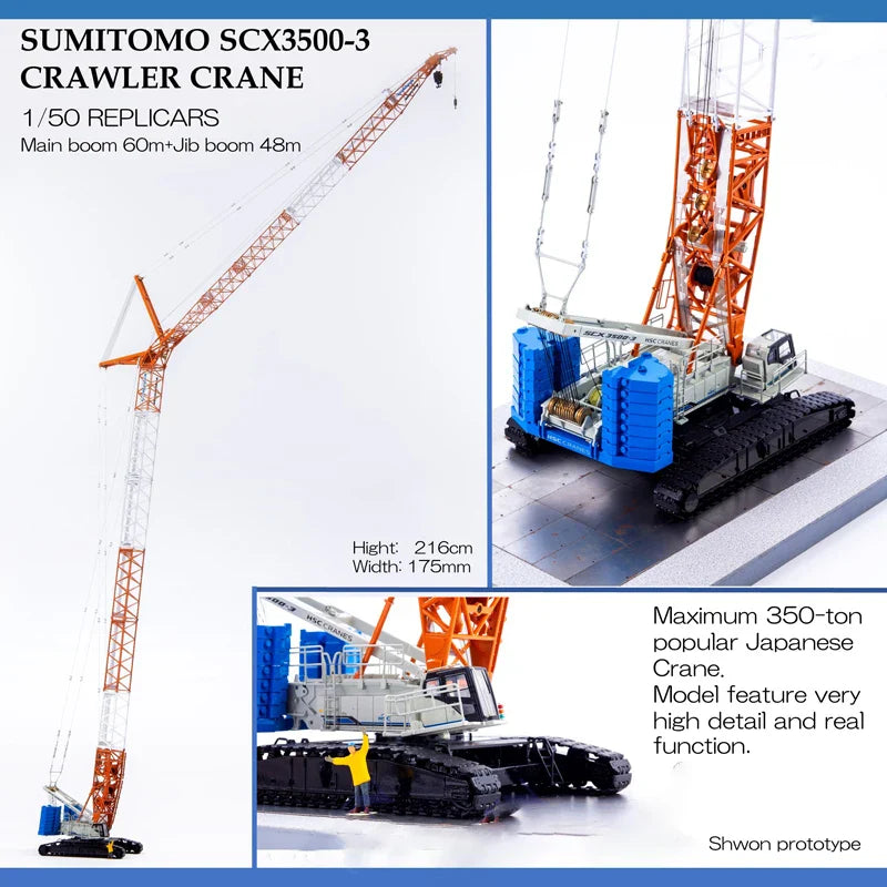 1:50 SUMITOMO SCX3500-3 Heavy Machine Crawler Crane Engineering Alloy Model Collection