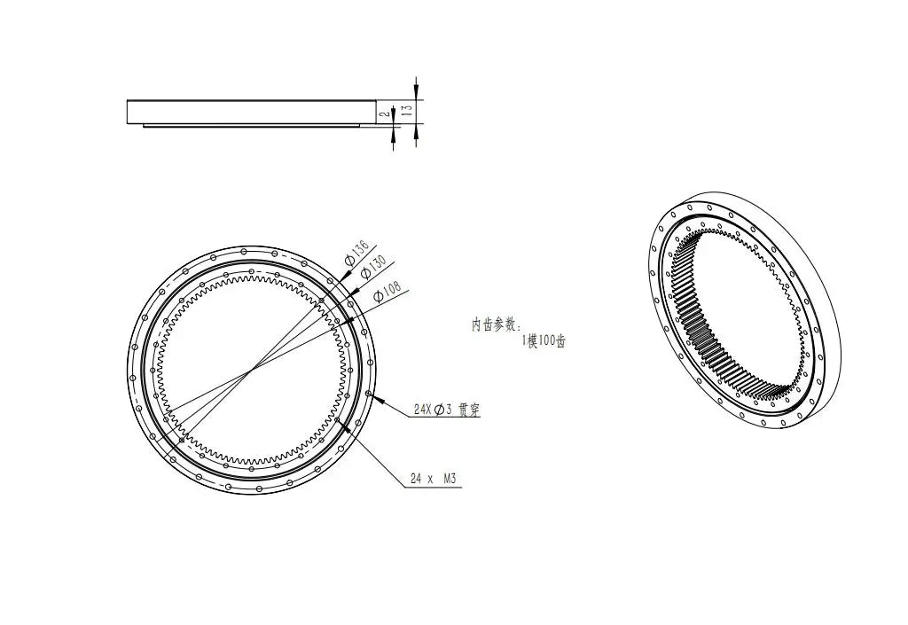 KABOLITE 1/14 Rc Hydraulic Excavator K970 Slewing Disc Slewing Bearing