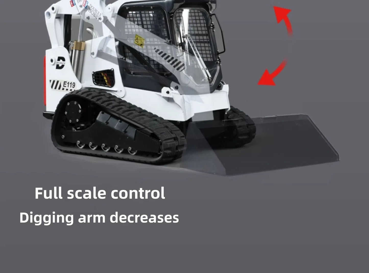 DOUBLE E E119 1/14 RC Hydraulic Tracked Bobcat Engineering Vehicle Skid Loader RTR