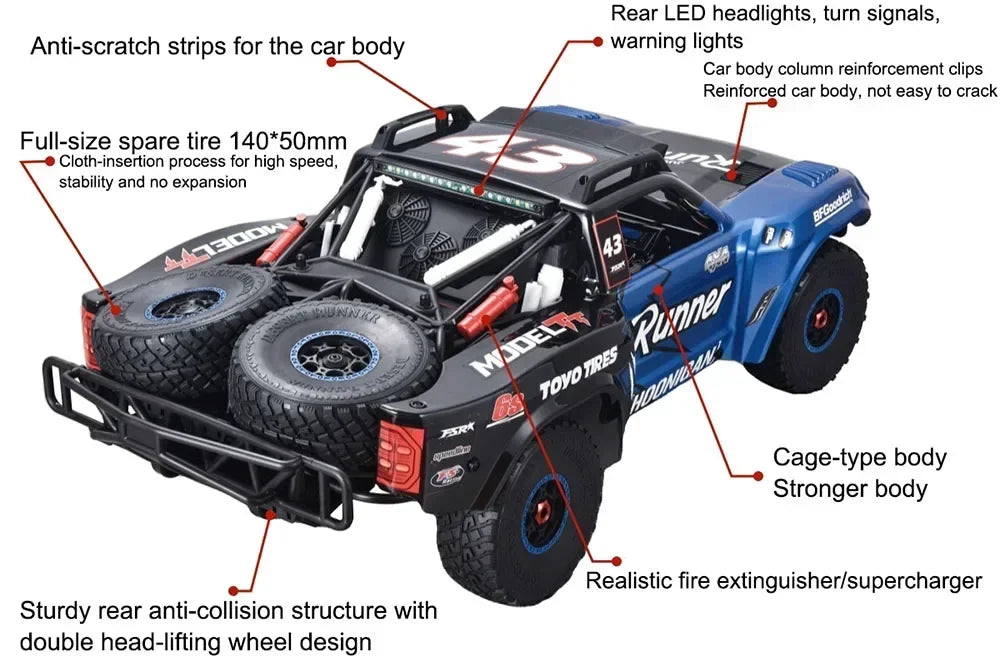 FSR MODEL TT 6S 8S Brushless 1/7 RC Desert Truck RTR