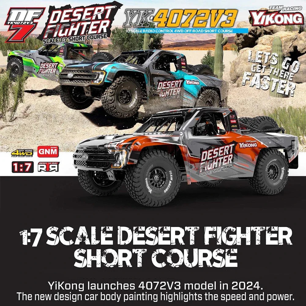 YIKONG 4072 DF7 V3 1/7 Rear Straight Axle Short-haul Truck Desert Short Car Rtr