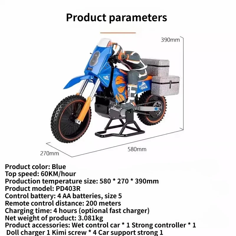 BSD RACING 1/4 RC 2S Remote Control Off-road Motorcycle Brushless RTR