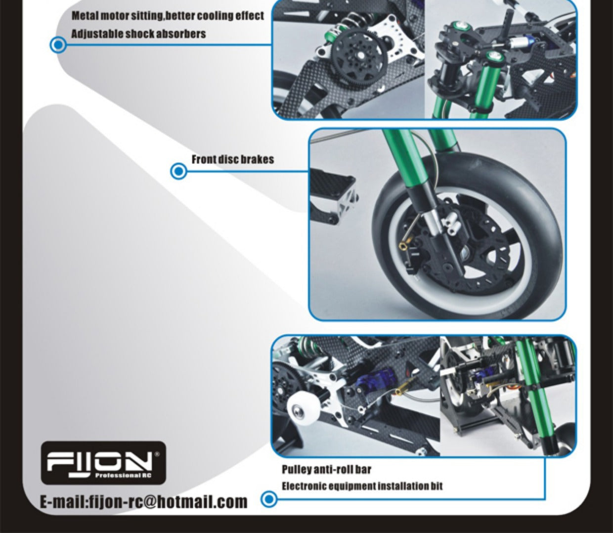 FIJON FJ913 1/5 RC Carbon Fiber Racing Motorcycle KIT