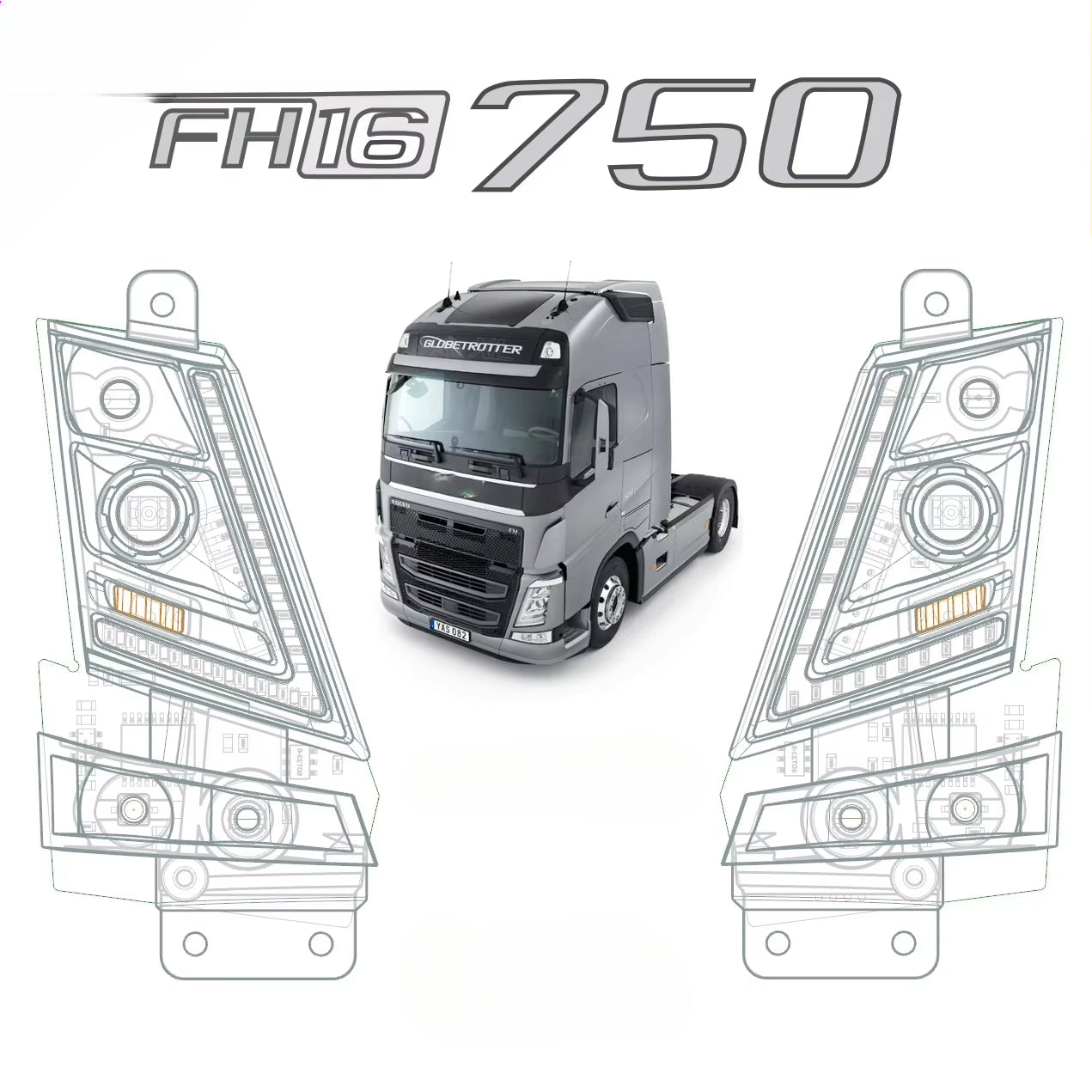 Headlight LED 5V For 1/14 Tamiya FH16 750 For MFC-01 MFC-03 RC rc Tractor Truck 56360 56362