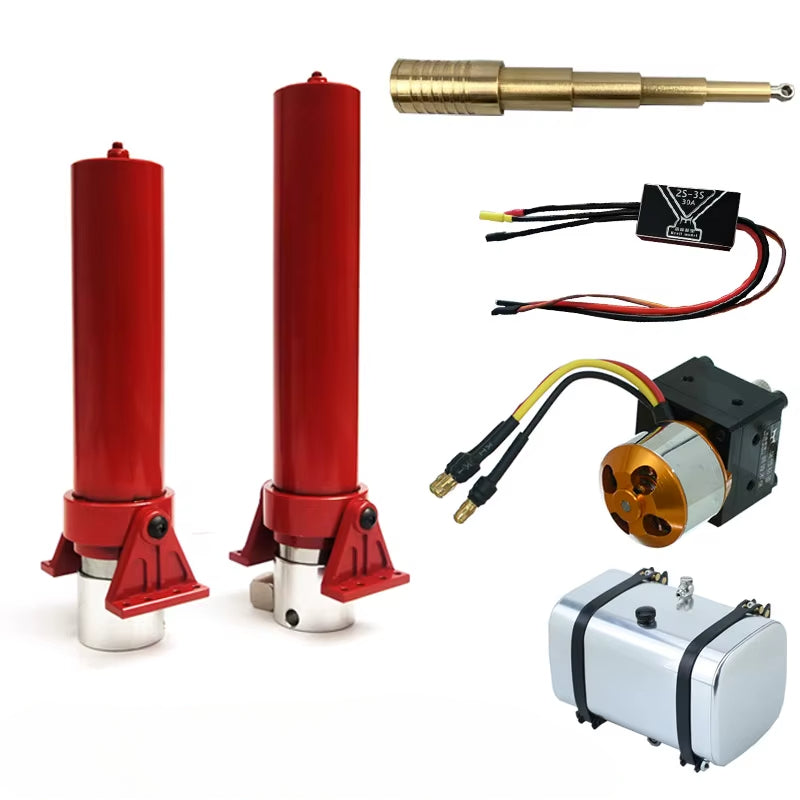 Metal Hydraulic Oil Cylinder pump tank ESC kit for 1/14 Tamiya RC Truck Trailer Tipper