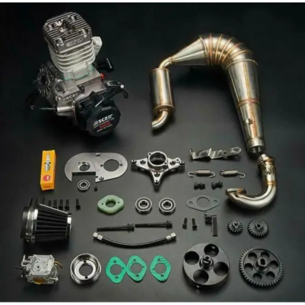 SCZ 70CC Gasoline ENGINE with Powerful Pipe WJ71 for 1/5 HPI KM Rovan Baja 5b 5T 5SC Rc Gasoline Car