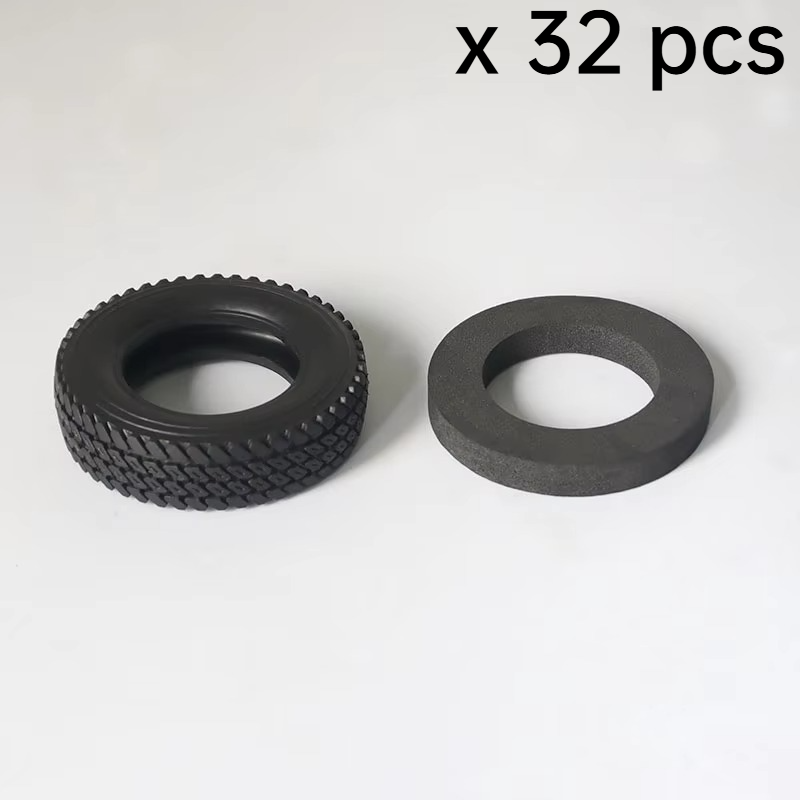 JDMODEL JDM-9D RC Towing Tire 75mm Narrow Tire Towing Carriage 1/14 for  Tamiya Rc Truck Trailer 32pcs