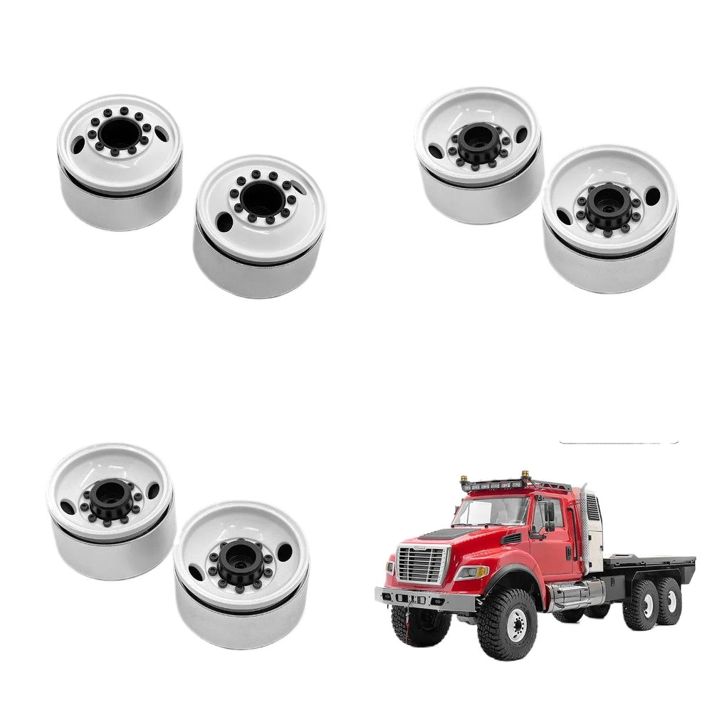 Aluminum 2pcs Front 1.9"diesel Wheel Rim+4pcs 1.9"1.9 Inch Wheel Rim  for Traxxas TRX6 ULTIMATE RC HAULER