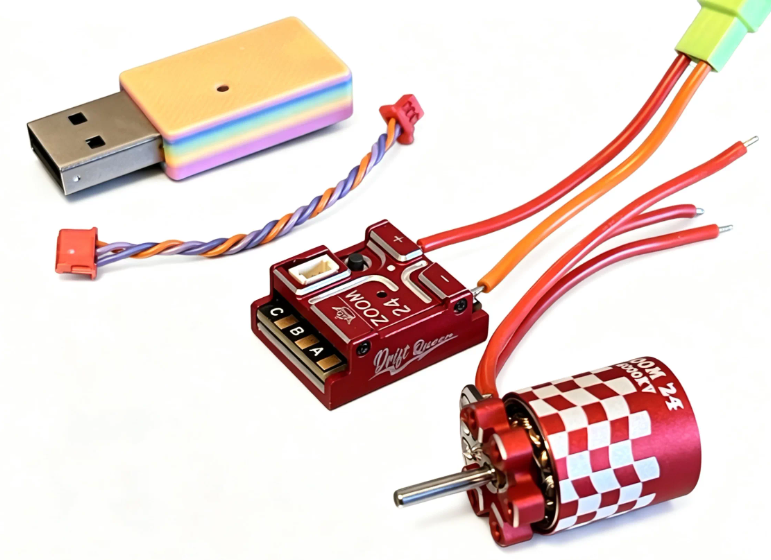 DRIFT QUEEN ZOOM-24 Metal Steering Gear Gyroscope Sensory Brushless External Rotor Motor Power Set for 1/24 Rc Drift Car