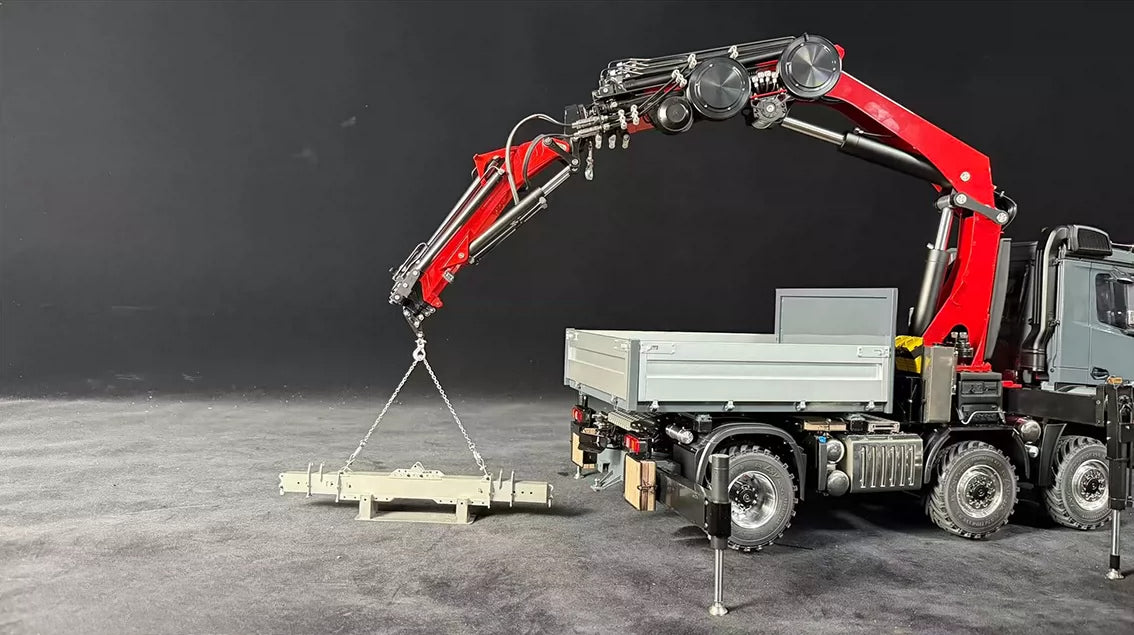 1/14 TAMIYA RC TRACTOR Multifunctional Metal Spreader Model with Truck-mounted Crane